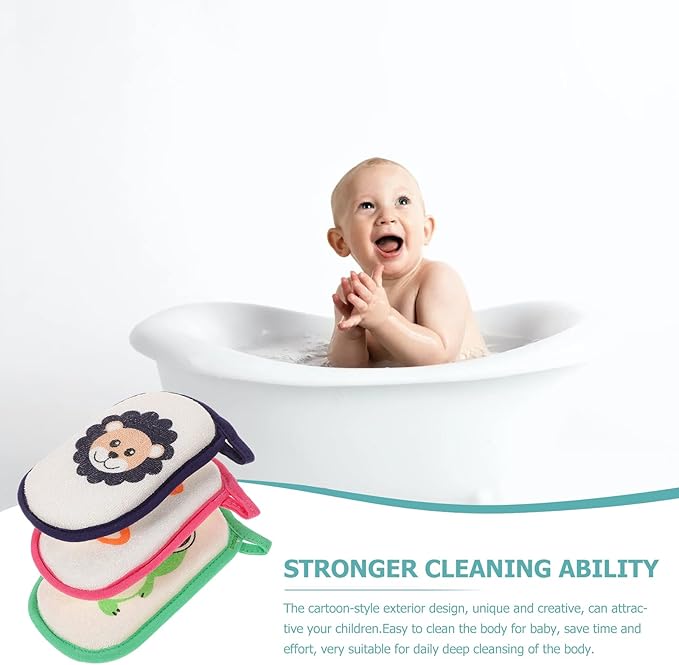 3 Pcs Children's Bath Sponge Foam Body Scrubber Soft Foam Scrubber Kids Shower Sponge Body Bath Sponge Frog Bath Sponge Scrubber Body Newborn Sponge Absorb Water Bathtub Baby