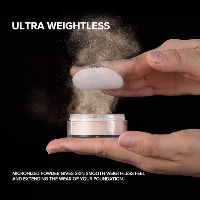 Oil Control Loose Powder Setting Make Up Waterproof Poreless Long Lasting Soft-Matte Face Powder Makeup, 0.32Oz (02)