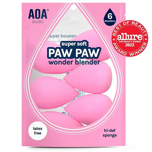 AOA Studio Collection makeup Sponge Set Latex Free and High-definition Set of 6 makeup Wonder blender For Powder Cream and Liquid, Super Soft Wonder Beauty Cosmetic