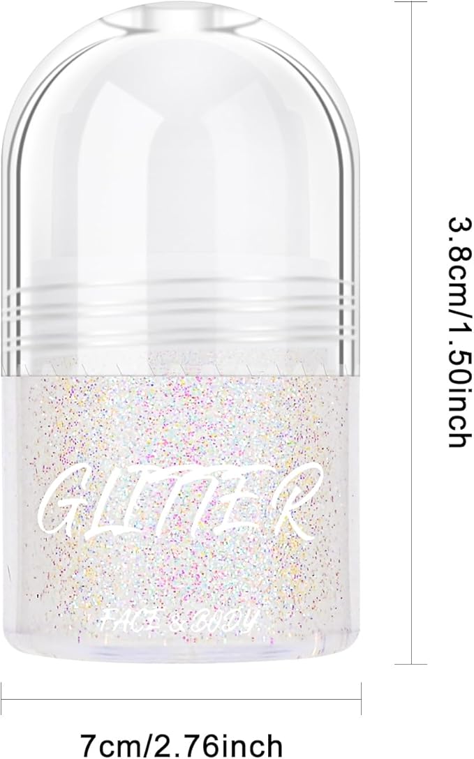 KYDA Roll-on Body Glitter Stick, Chunky Glitter Gel for Face Body Hair, Sparkling Mermaid Chameleon Sequins Paint Jelly, Multiuse Makeup Glitter Gel, Multicolor 04
