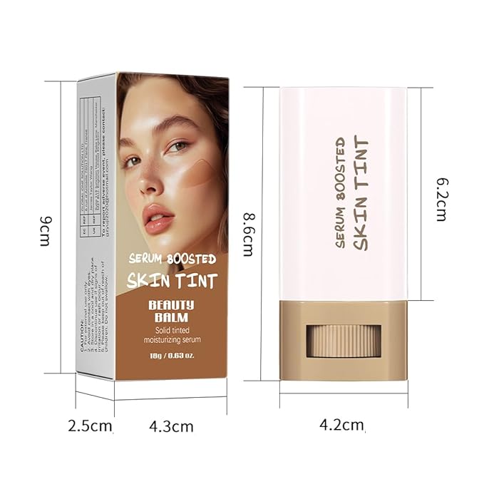 Beauty Balm Serum Boosted Skin Tint,Skin Tint Stick,Solid Tinted Moisturizing Serum Foundation Stick,Long-Lasting Moisturizing Flawless Face Makeup for Women (#06,18 g)