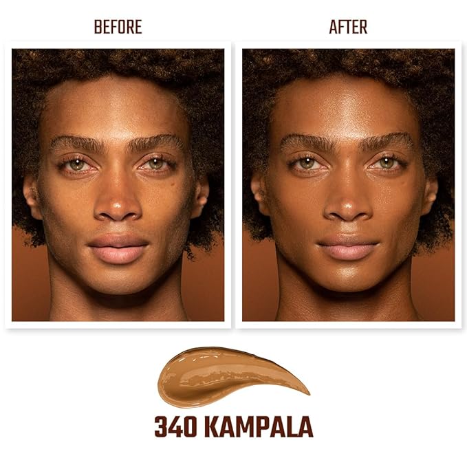 Juvia's Place I Am Magic Natural Radiance Foundation - 340Kampala - Full Coverage Liquid Foundation Makeup for Dry, Mature, Aging, and Combination Skin - Lightweight Longwear Base with Radiant Finish