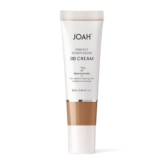 JOAH Beauty Perfect Complexion BB Cream with Hyaluronic Acid and Niaciminade,Korean Makeup with Medium Buildable Coverage,Evens Skin Tone,Lightweight,Semi Matte Finish,Tan with Neutral Undertones