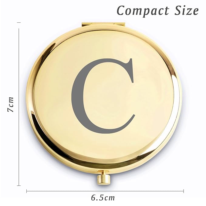 Personalized Gifts for Women Girls, Initial Compact Mirror, Unique Mothers Day Birthday Gifts for Friends Mom Wife Grandma Sister Daughter, 2025 Graduation Gifts for Her College Medical High School