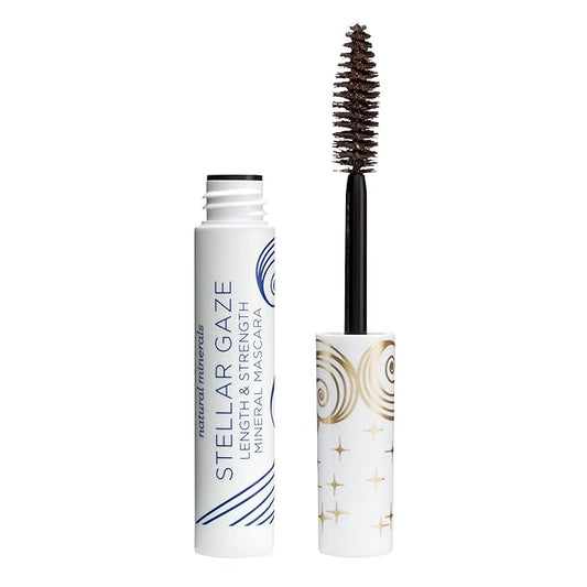 Pacifica Stellar Gaze Mascara β Stardust (Brown) Length & Strength, Natural Mineral Mascara with Coconut & Vitamin B, Long-Wearing, Vegan