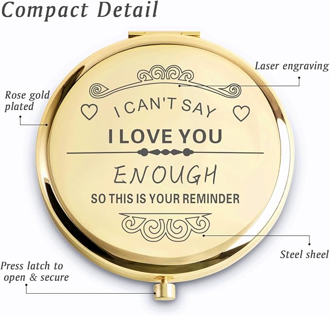 Personalized Gifts for Women Girls, Inspirational Compact Mirrors, 2025 Graduation Gifts for Her, Unique Mothers Day Birthday Gifts for Mom Sister Wife Daughter Niece, Friendship Gifts for Friends