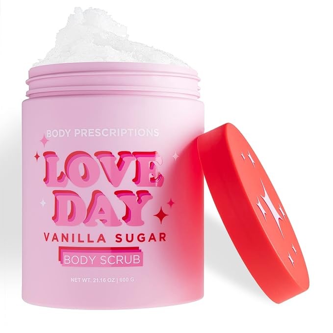 Body Prescriptions Exfoliating Body Scrub β Body Cleanser for Nourished, Ultra-Smooth Skin, Vanilla Sugar (Love Day)