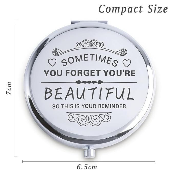 Personalized Gifts for Women Girls, Inspirational Compact Mirror, 2025 Graduation Gifts for Her, Unique Mothers Day Birthday Gift for Mom Wife Sister Daughter Niece Friend Granddaughter Grandma Aunt