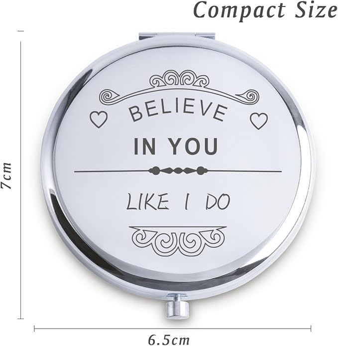 Personalized Gifts for Women Girls, Inspirational Compact Mirrors, 2025 Graduation Gifts for Her, Unique Mothers Day Birthday Gifts for Mom Sister Wife Daughter Niece, Friendship Gifts for Friends