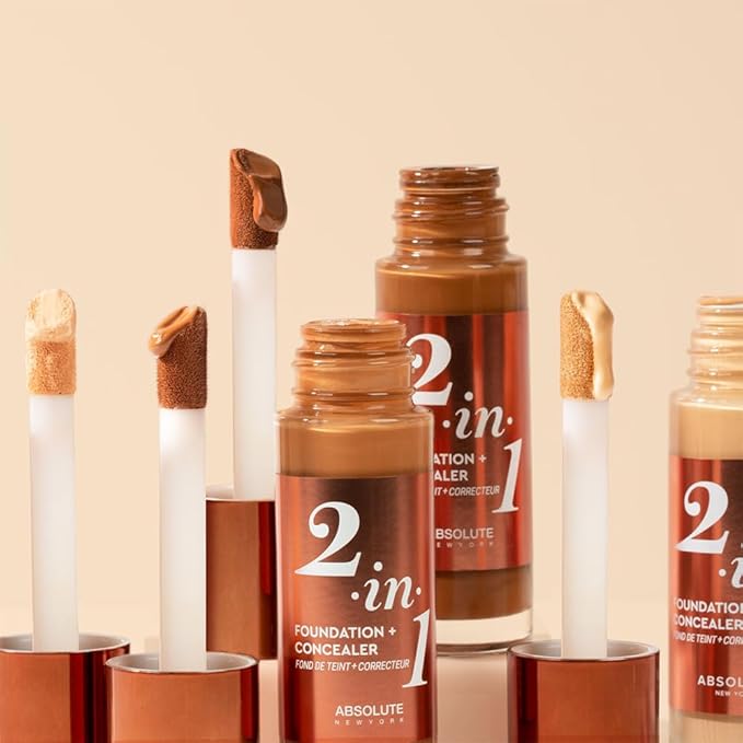 Absolute New York 2-in1 Foundation + Concealer (Neutral Shell, 1.41 fl oz pack of 1)