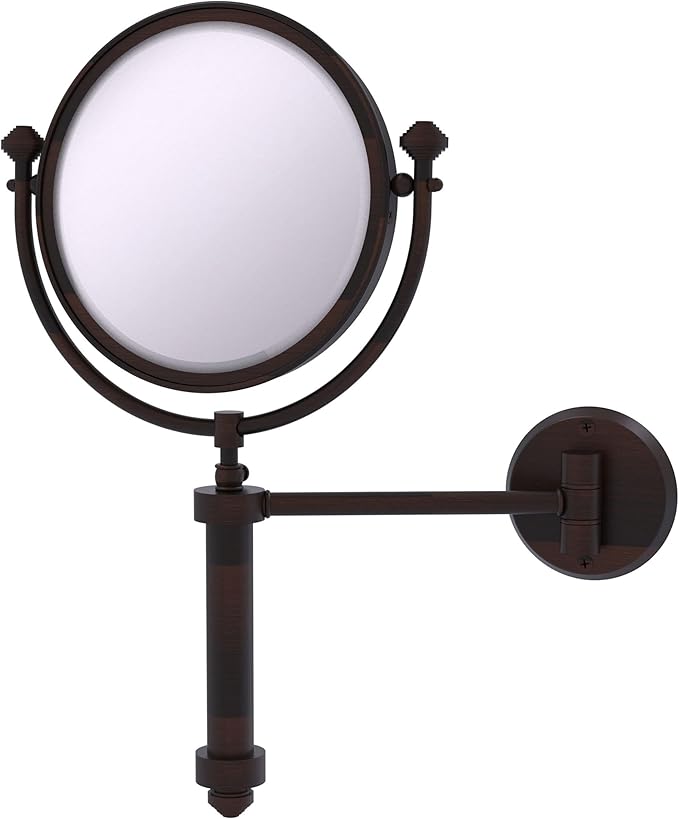 Allied Brass SB-4/4X-MBL Southbeach Collection Wall Mounted Make-Up Mirror 8 Inch Diameter with 4X Magnification, Mediterranean Blue