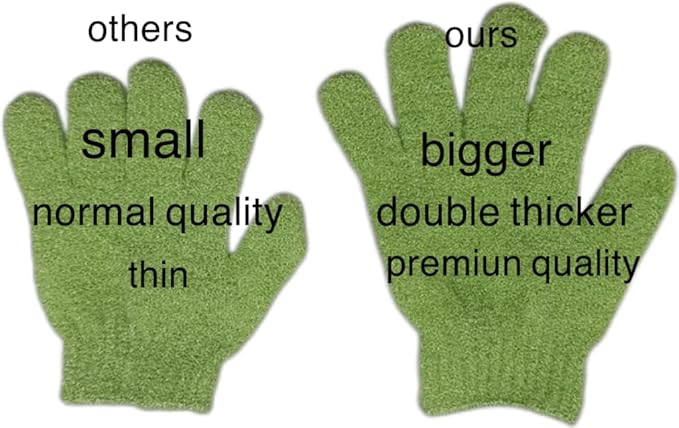 Elastic Exfoliating Bath Gloves, 6 Pairs (12 Pieces), One Size, Suitable for Sensitive & Dry Skin