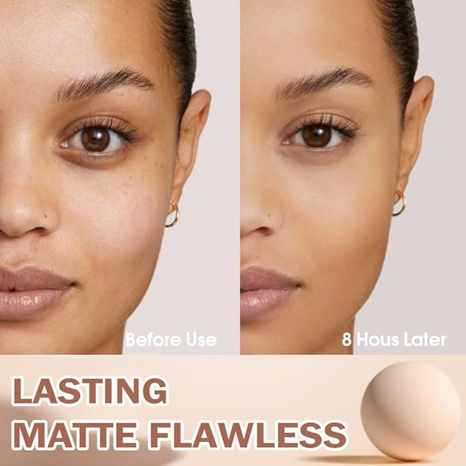Oil Control Face Pressed Powder, Matte Smooth Flawless Setting, Waterproof Long Lasting Finishing Powder, Cruelty Free, Lightweight, 0.35 oz (PURE BEIGE, A)