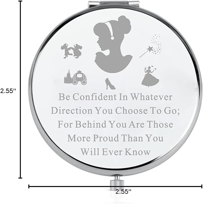 LQRI Princess Makeup Mirror Faily Cartoon Tales Cartoon Film Pocket Makeup Mirror Fairy Shoes Movie Gift