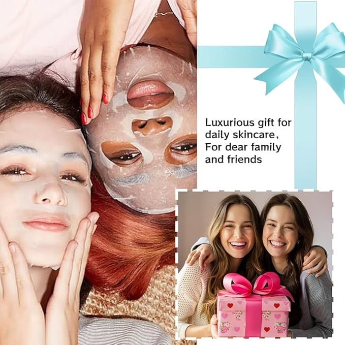 Kaely 40 Pack Bulk Face Masks for Kids, Kids Face Mask Spa Day Kit Supplies, Spa Party Favors for Teens Girls Women, Sheet Facial Mask Skincare Gifts Set, Hydrating Nourish for All Skin Types, 01