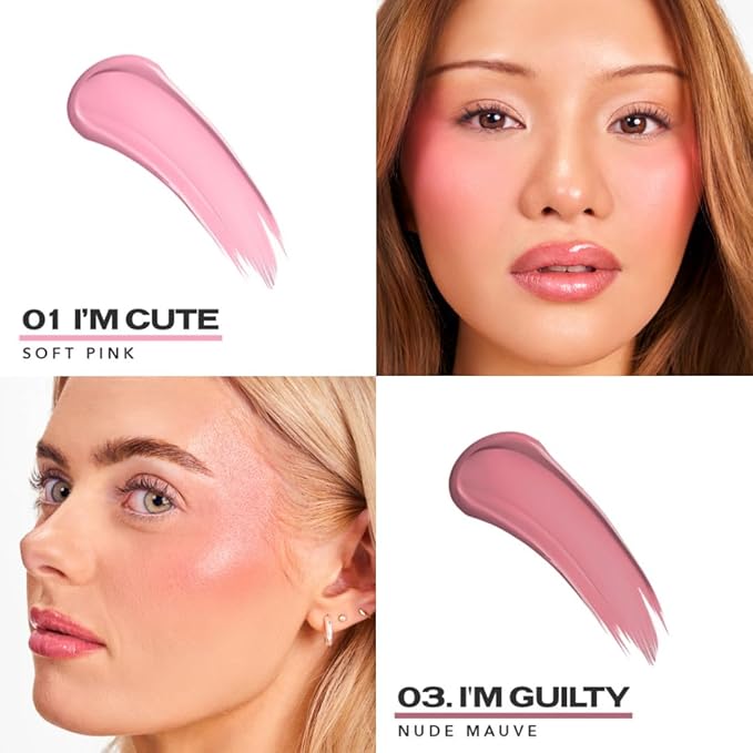 Sacheu Cheek STAY-N Liquid Blush for Cheeks β High Pigment, Buildable, Lightweight Cream Blush Infused With Squalane, for Dewy Radiant Flushed Cheeks β Long-lasting & Cruelty Free, Pretty in Pink Duo