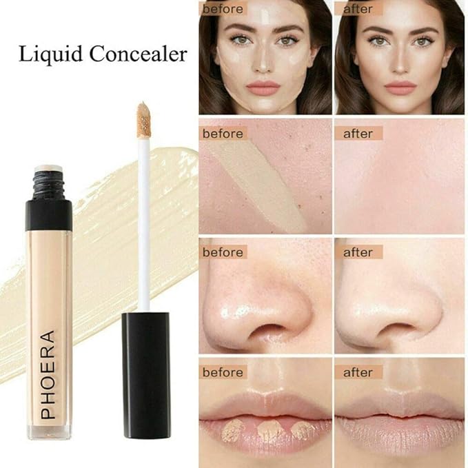 AQUAPURITY PHOERA Liquid Concealer Full Coverage Makeup Face Moisturizer Foundation Conceal Under Eye Dark Circles (106 CHESTNUT)