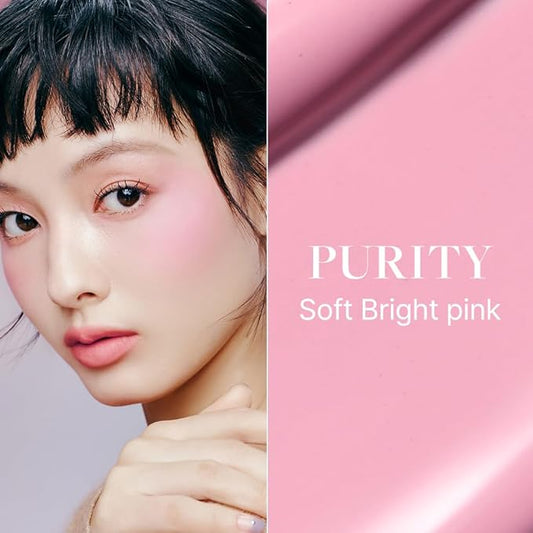 DEAR DAHLIA Petal Drop Liquid Blush β Multi-Use, High-Pigment, Lightweight & Long-Lasting, Dewy Finish, Vegan & Cruelty-Free, for Sensitive Skin, 4g β PURITY