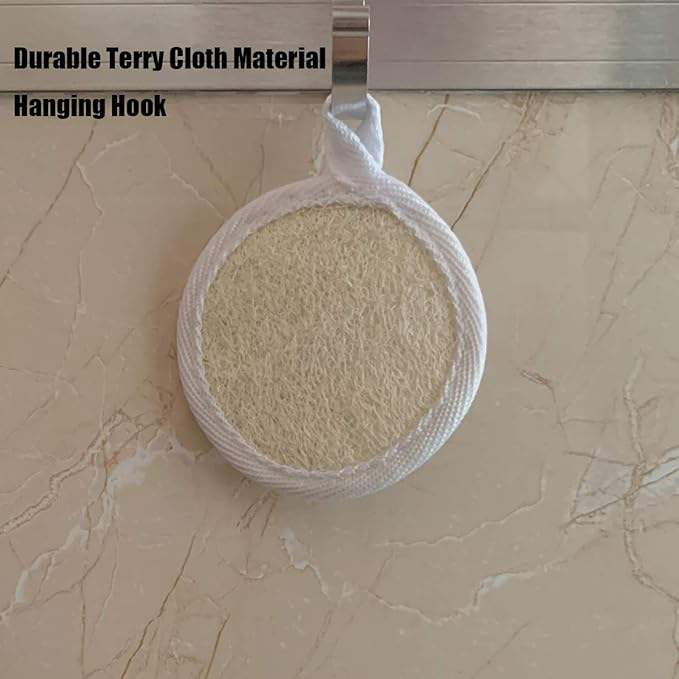 Loofah Sponge Exfoliating Facial Cleaning Pads,10 Packs Natural Loofa Face Scrubber Large Cleanser for Men Women Bath Spa Cleansing,3.15 Inches Dia