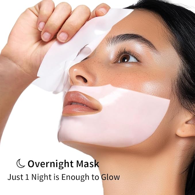 Low Molecular Weight Collagen Overnight Hydrogel Mask, Enhances Skin Elasticity, Reduces Pores, Transforms from White to Transparent Upon Absorption Skin Care TreatmentοΌ