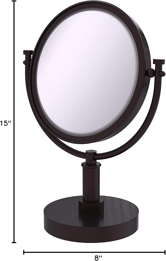 Allied Brass DM-4/4X-ABZ 8-Inch Table Mirror with 4X Magnification, 15-Inch, Antique Bronze