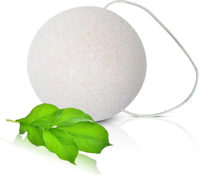 This Hippie Girl | Konjac Exfoliating Organic Facial Sponge | Plant Based Gentle Exfoliating Face Scrubbie | Safe for Sensitive Skin | Simply White (White)