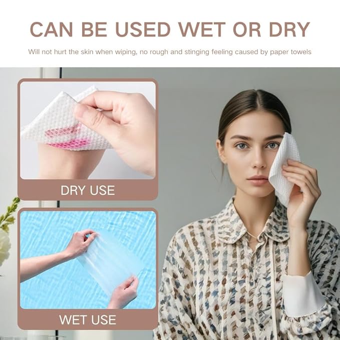 Radiant Beauty Face and Body Disposable Towels β Soft, Hygienic, Single-Use Cleansing Wipes for Skincare, Travel, and Gym β 70 Sheets