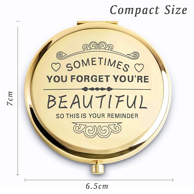 Personalized Gifts for Women Girls, Inspirational Compact Mirror, 2025 Graduation Gifts for Her, Unique Mothers Day Birthday Gift for Mom Wife Sister Daughter Niece Friend Granddaughter Grandma Aunt