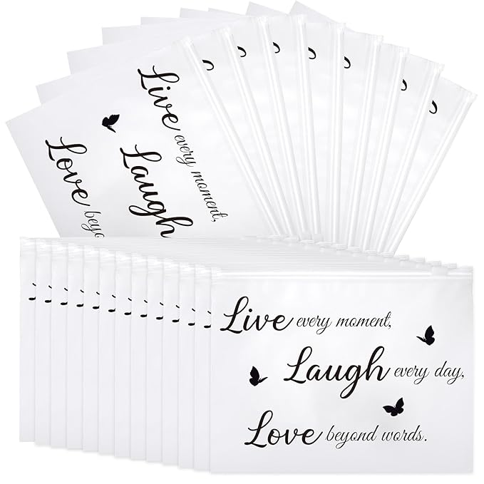 100 Pcs Inspirational Gifts for Girls Women Travel Cheer Makeup Bag Bulk Loved Quotes Cosmetic Bags with Zipper Thank You Encouragement Birthday Gift Bag for Nurse Teacher Friend (Minimalist)