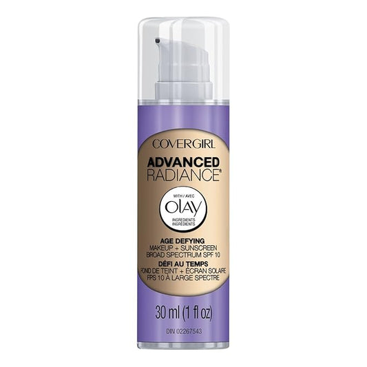 COVERGIRL Advanced Radiance Age Defying Foundation Makeup Medium Light, 1 oz (packaging may vary)