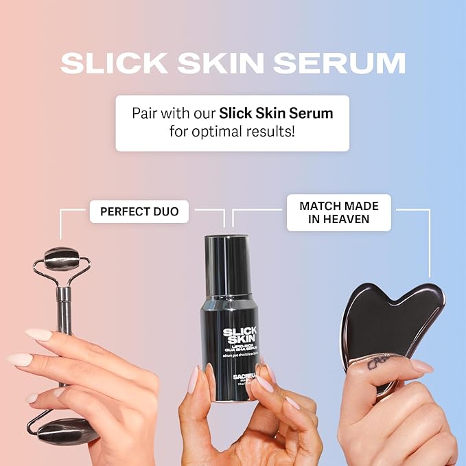 Sacheu Slick Skin Gua Sha Oil β Moisturizing and Anti Aging Squalane Oil for Face and Body Massage, Moisturizing and Hydrating Facial Serum with Essential Lipids β Vegan & Fragrance Free Face, 30 ml
