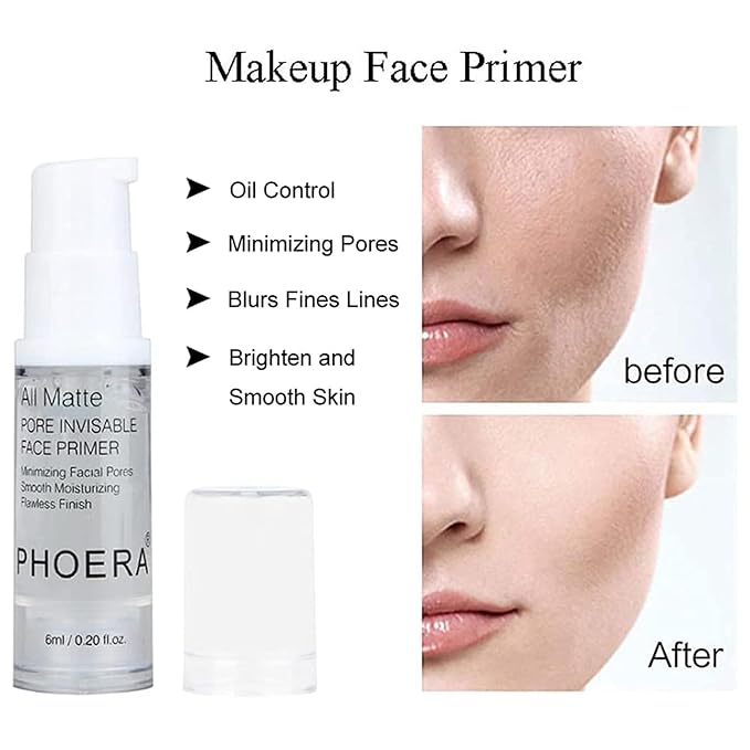 Hilareco PHOERA Foundation Makeup Set, Full Coverage Foundation Kit with Contour Stick, Blush, Bronzer & Highlighter, 3 Pcs Cream Contour Stick Makeup Kit