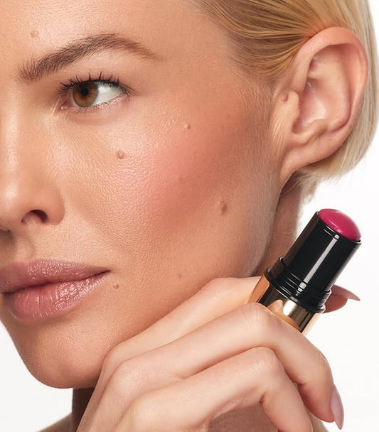 MAKE Beauty Heat Stroke Cream Blush Stick for Cheeks with Natural Hydrating Dewy Finish. Creamy Gel Blush Balm - Shade Stimulated, Hot Pink Cheek Tint