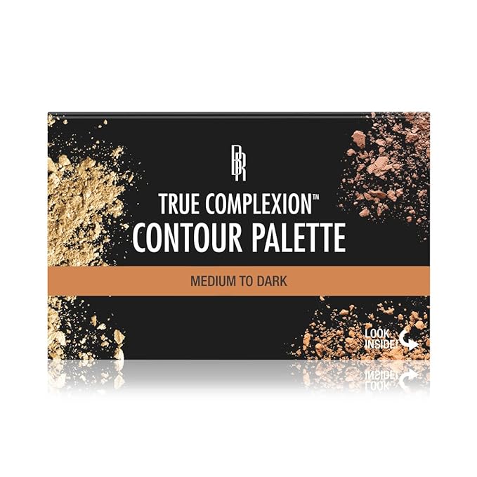 Black Radiance True Complexion Loose Setting Powder Honeymoon 0.64 Ounce and Contour Palette Medium to Dark 0.38 Ounce