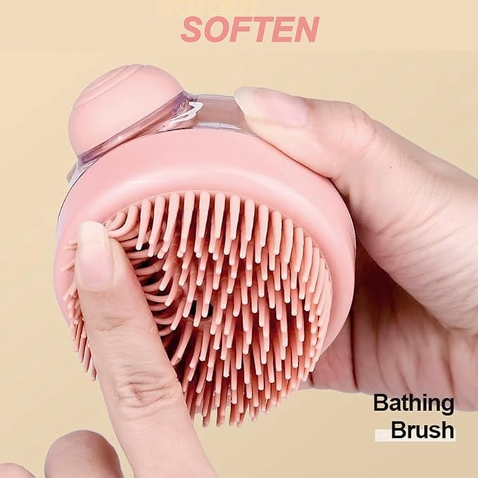 Shower Brush for Body - Silicone Cradle Cap Brush - 2-in-1 Soft Bath with Bubbler 2PCS