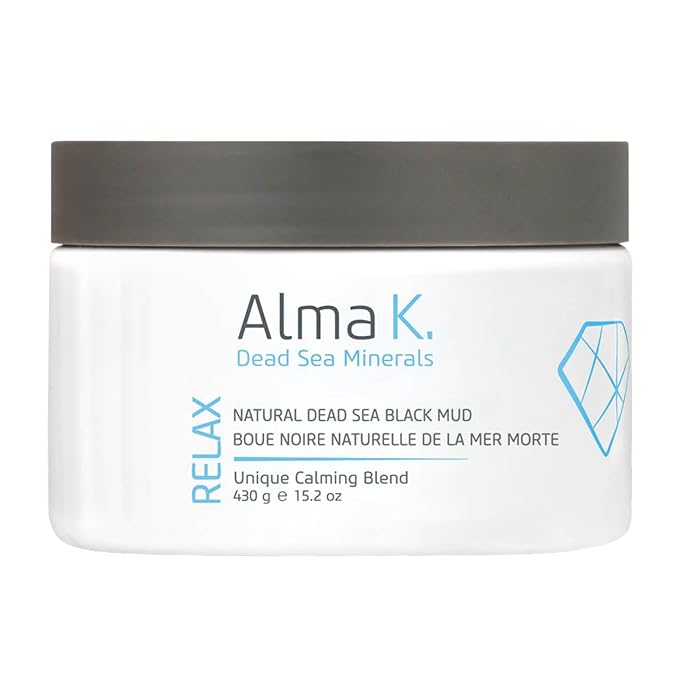 ALMA K Natural Dead Sea Black Mud Mask - Dead Sea Mud Mask for Women - Beauty Mask - Organic Mud Mask for Body - Natural Skin Care Products - 15.2 oz