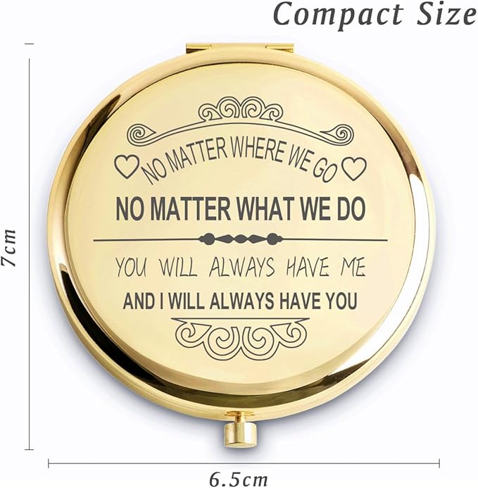 Personalized Gifts for Women Girls, Inspirational Compact Mirrors, 2025 Graduation Gifts for Her, Unique Mothers Day Birthday Gifts for Mom Sister Wife Daughter Niece, Friendship Gifts for Friends