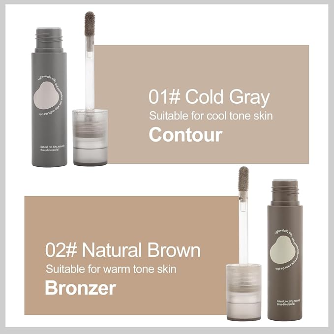 Erinde Liquid Contour Stick β Warm Toned Natural Brown Cream Bronzer for Face Definition, Soft Silky Texture with Buildable Coverage, Long Lasting Contour Makeup, Vegan & Cruelty-Free, 202