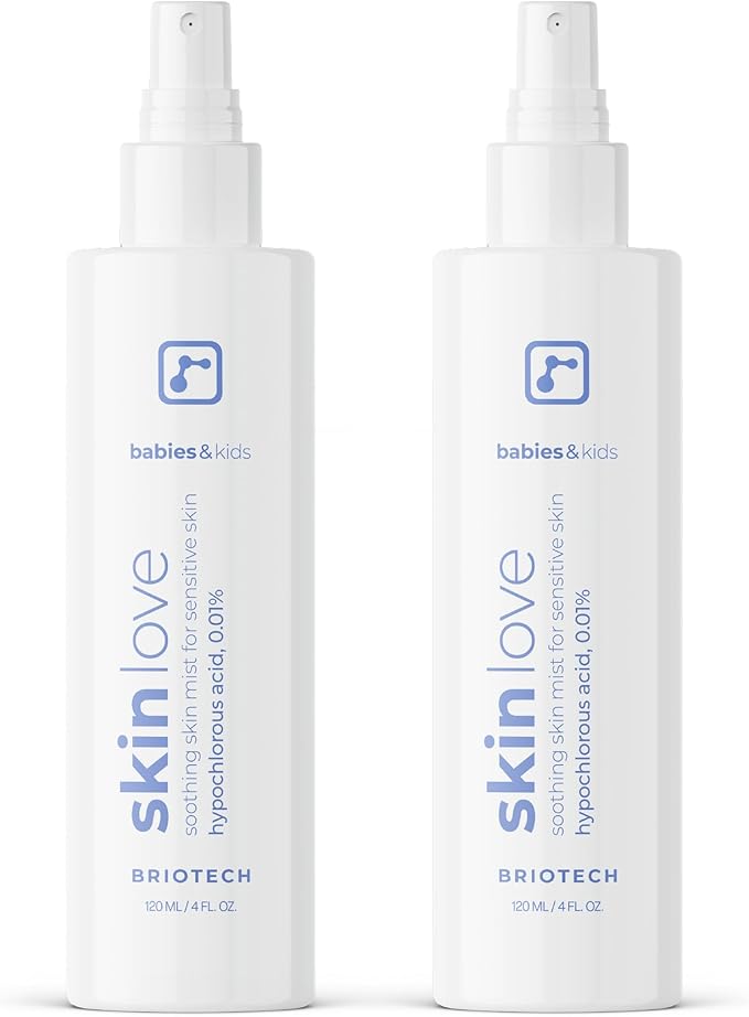 Briotech Baby Skin Love Spray | Gentle Hypochlorous Acid Mist for Soothing, Calming & Cleansing Delicate Skin | Pediatrician-Approved, Hypoallergenic & Added Fragrance-Free | 4 oz (2 Pack)