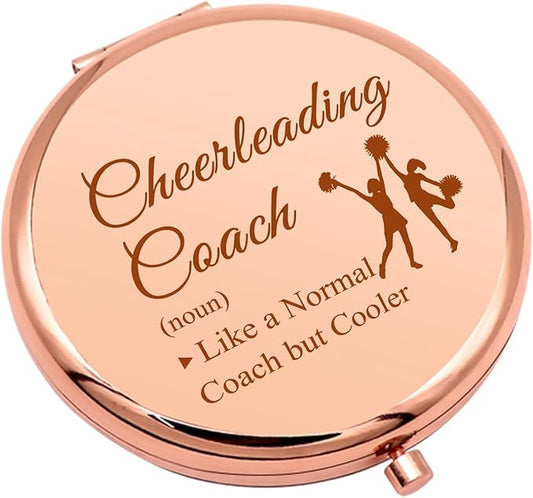 Cheer Coach Gift for Women Compact Makeup Mirror Cheerleading Coach Gift Cheer Appreciation Present for Instructor Cheerleading Mom Thank You Folding Makeup Mirror Birthday Retirement
