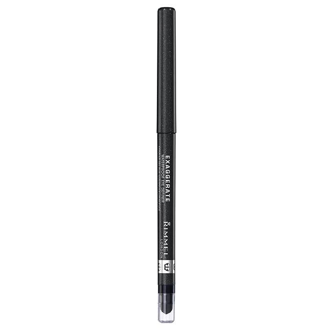 Rimmel London Exaggerate Waterproof Eye Definer Eyeliner Set, 263 Starlit Black & 212 Rich Brown, Highly Pigmented, Built-In Smudger, 0.01oz Each