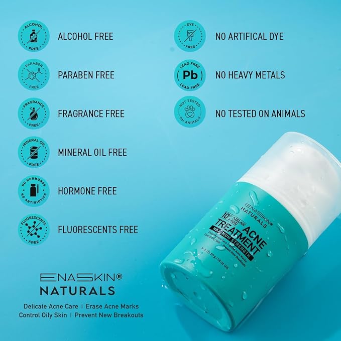 Acne Pimple Spot Treatment Cream: Cystic Hormonal Breakouts Control for Face & Back - 2% Salicylic Acid, Fast Redness Relief, Fades Blemishes & Post-Acne Marks, Teens-Adults, 1.8 oz