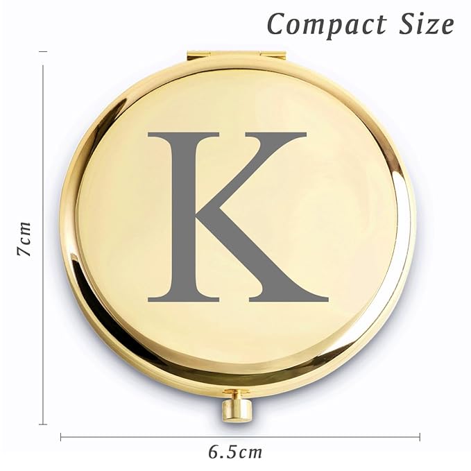 Personalized Gifts for Women Girls, Initial Compact Mirror, Unique Mothers Day Birthday Gifts for Friends Mom Wife Grandma Sister Daughter, 2025 Graduation Gifts for Her College Medical High School