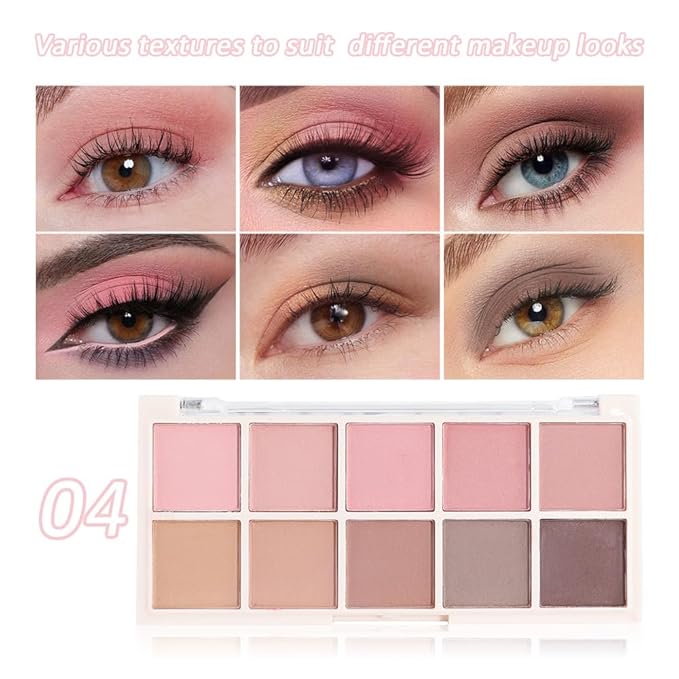 10 Colors Eyeshadow Palette, Matte Nude Pink Eyeshadow Makeup,Naturing-Looking, High Pigment Long Lasting Waterproof Eye Shadow Palette Makeup, 100% Cruelty-free (11#Matte Nude Pink)