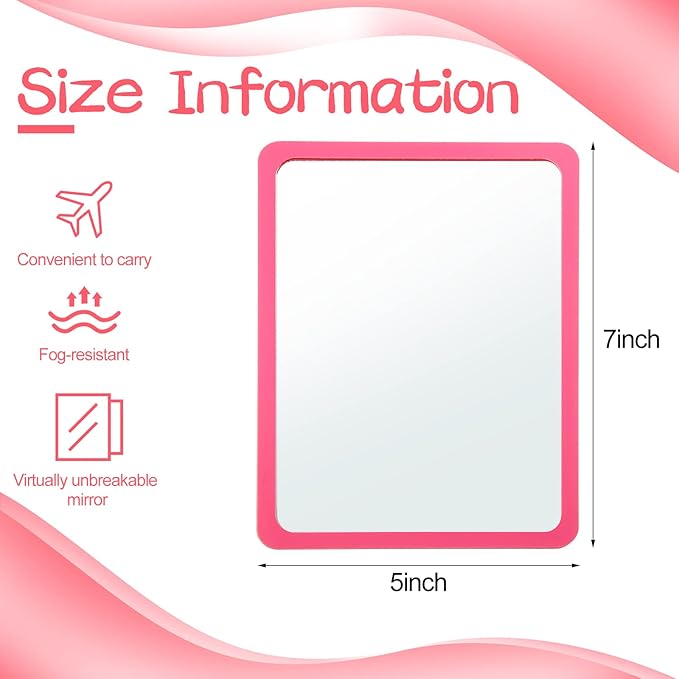 Yookeer 4 Pcs Adhesive Locker Mirrors for School Locker 5 x 7 Inch Acrylic Unbreakable Sticky Mirrors with Round Corners for Bathroom Household Refrigerator Workshop Toolbox Office Gym Cabinet