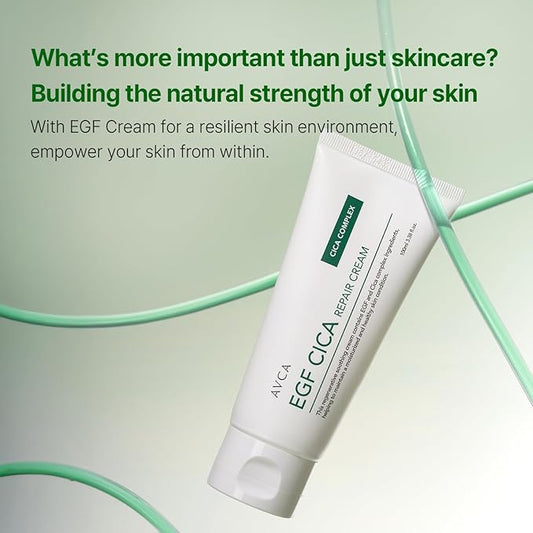 AVCA EGF Cica Repair Cream for Sensitive Skin, Redness Relief, and Hydration 100ml/3.38fl. oz.