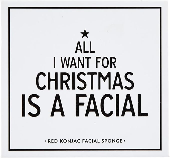 Konjac Exfoliation and Cleansing Facial Sponge, 1-Piece, All I Want for Christmas