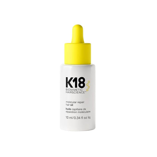 K18 Molecular Repair Hair Oil, Weightless Oil for Stronger, Healthier Hair, Suitable For All Hair Types, 0.34 Fl Oz