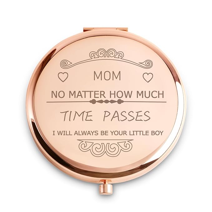 Mom Gifts from Son, Personalized Compact Mirror, Funny Mothers Day Birthday Gifts for Mom, Unique Present for Mother Parents