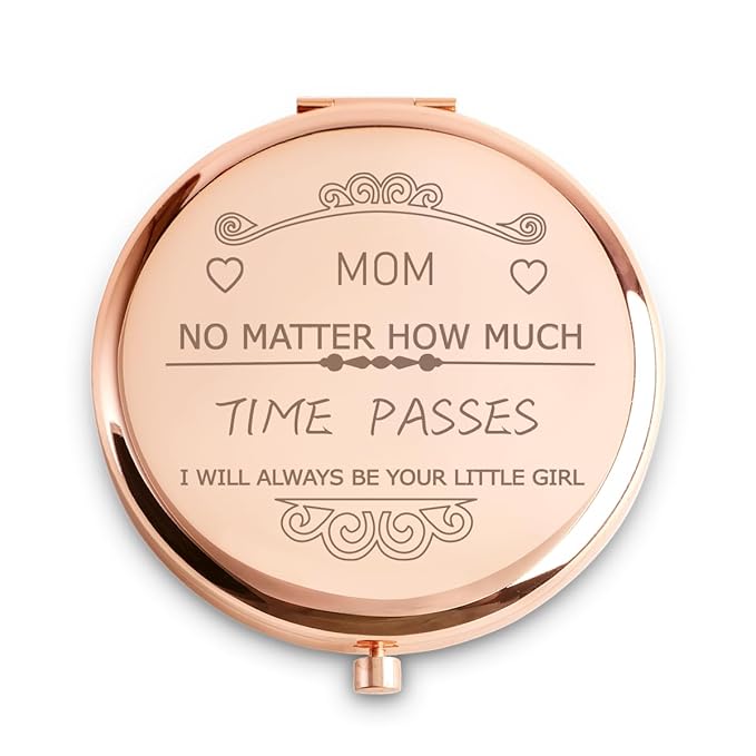 Mom Gifts from Daughter, Personalized Compact Mirror, Funny Mothers Day Birthday Gifts for Mom, Unique Present for Mother Parents